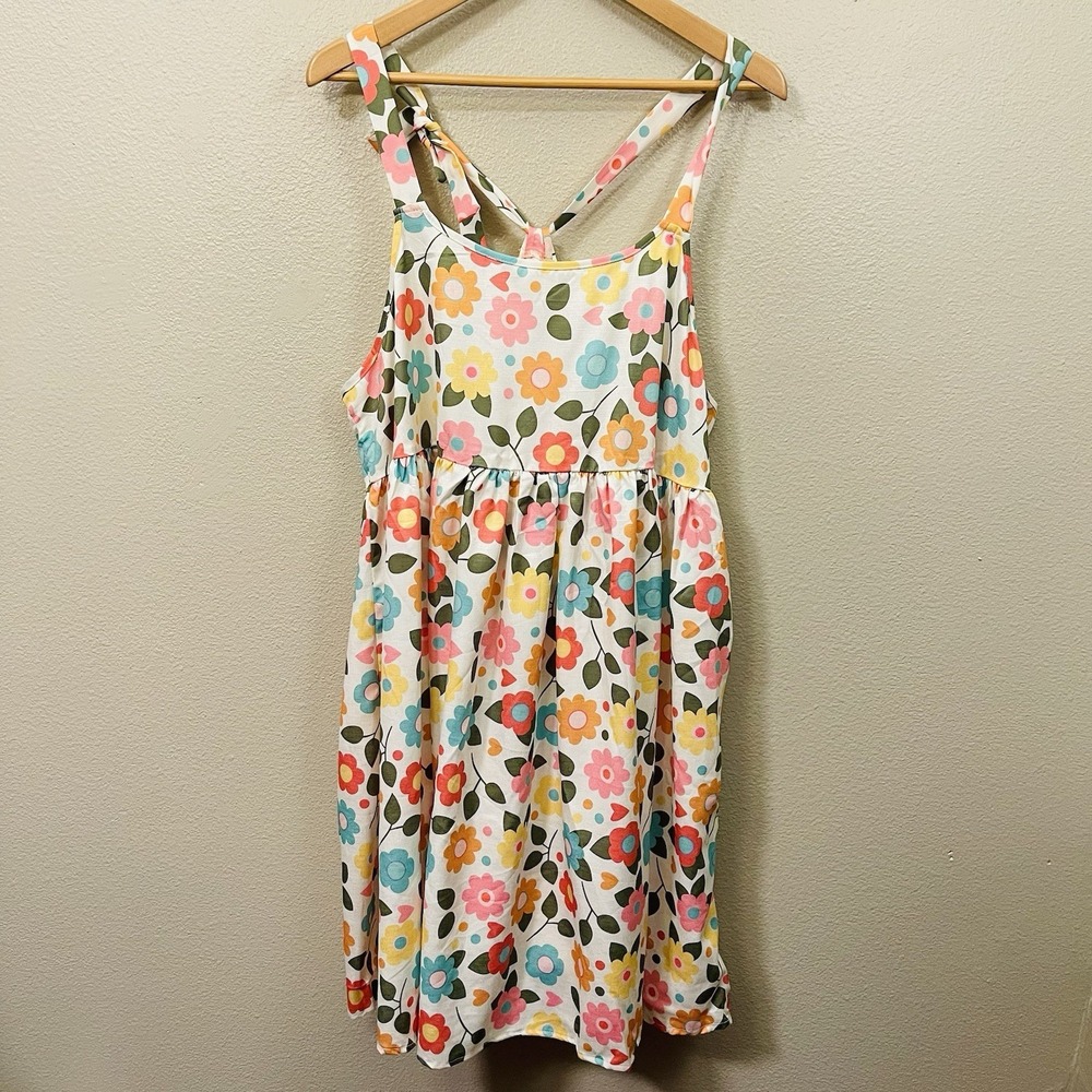 Flowy Plus Size Floral Summer Dress Colorful Maximalist Boho Playful‎ Size 1X